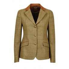 Dublin Ladies Albany Tweed Suede Collar Tailored Jacket (Brown)