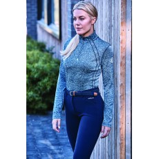 Dublin Ladies Maddison Long Sleeve Technical Airflow 1/4 Zip Top (Blue Indigo Melange)