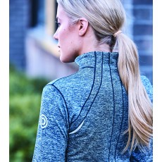 Dublin Ladies Maddison Long Sleeve Technical Airflow 1/4 Zip Top (Blue Indigo Melange)