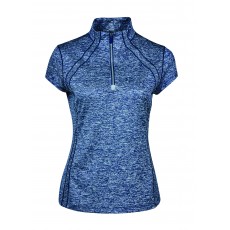 Dublin Ladies Maddison Short Sleeve Technical Airflow 1/4 Zip Top (Blue Indigo Melange)