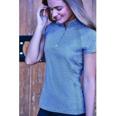 Dublin Ladies Maddison Short Sleeve Technical Airflow 1/4 Zip Top (Gunmetal Melange)