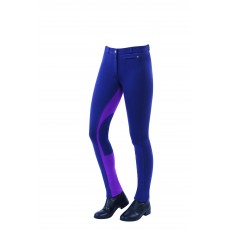Dublin Ladies Supa-Fit Euro Seat Zip Up Jodhpurs (Graphite/Purple)
