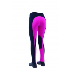 Dublin Ladies Supa-Fit Euro Seat Zip Up Jodhpurs (Navy/Pink)