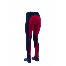 Dublin Ladies Supa-Fit Euro Seat Zip Up Jodhpurs (Navy/Red)