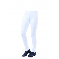 Dublin Ladies Supa-Fit Zip Up Knee Patch Jodhpurs (White)