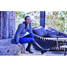 Dublin Ladies Taylah 1/2 Zip Thermal Rib Knit Hoody (Deep Cobalt Melange)