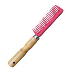 Roma Wood Handle Aluminium Pulling Comb (Pink)