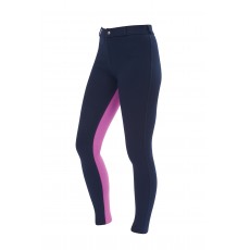 Saxon - Ladies - Warm Up Cotton Euro Seat Jodhpurs II (Navy/Purple)