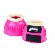 Roma Fleece Trim Rubber Bell Boots (Pink/White)