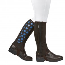 Dublin Childs Easy-Care Spot Print Half Chap (Brown/Blue)
