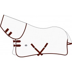 JHL Essential Combo Fly Rug (White/Burgundy) JHL Essential Combo Fly Rug (White/Burgundy)