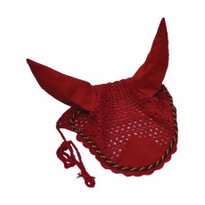 Hy Deluxe Cotton Fly Screen with Cord Binding (Red with Black & Gold Cord)