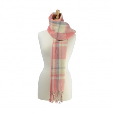 HyFASHION Ladies Supersoft Tartan Scarf (Coral/Grey/Cream)