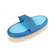 HySHINE Pro Groom Goat Hair Body Brush (Blue/Light Blue)