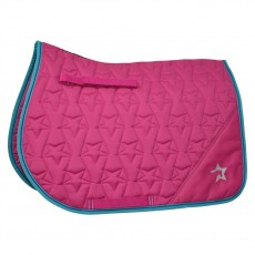 HySPEED Zeddy Saddle Pad (Flamingo Pink/Turquoise/Cobalt Blue)