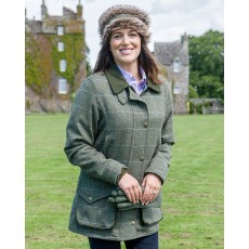 Hoggs of Fife Ladies Albany Faux Fur/Lambswool Tweed Headband (Green)