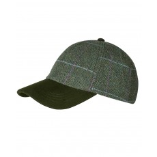 Hoggs of Fife Ladies Albany Lambswool Tweed Baseball Cap (Green)