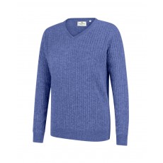 Hoggs of Fife Ladies Lauder Cable Pullover (Violet)