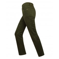 Hoggs of Fife Ladies Straight Leg Stretch Moleskin Jeans (Dark Olive)