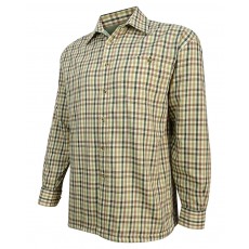 Hoggs of Fife Men's Beech Fleece Lined Shirt (Olive/Tan)