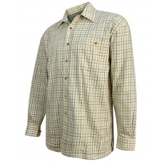 Hoggs of Fife Men's Beech Fleece Lined Shirt (Olive/Tan Tattersall)