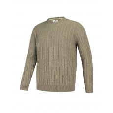 Hoggs of Fife Men's Jedburgh Crew Neck Cable Pullover (Oatmeal)