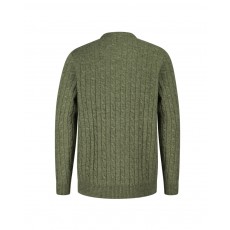 Hoggs of Fife Men's Jedburgh Crew Neck Cable Pullover (Thyme)