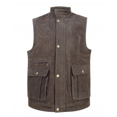 Hoggs of Fife Men's Lomond Leather Waistcoat (Chocolate)