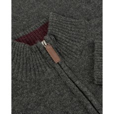 Hoggs of Fife Men's Lothian 1/4 Zip Neck Pullover (Grey)