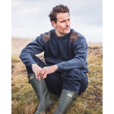 Hoggs of Fife Men's Melrose Hunting Pullover (Marled Navy)