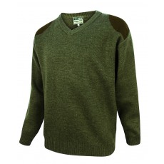 Hoggs of Fife Men's Melrose V-Neck Hunting Pullover (Loden)