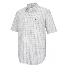 Hoggs of Fife Men's Muirfield Short Sleeve Shirt (Olive/Blue Check)