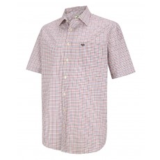 Hoggs of Fife Men's Muirfield Short Sleeve Shirt (Red/Navy Check)