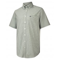 Hoggs of Fife Men's Perth Short Sleeve Checked Shirt (Green Check)