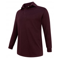 Hoggs of Fife Men's Premium Long Sleeve Rugby Shirt (Claret)