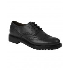 Hoggs of Fife Men's Prestwick Brogue Shoes (Black Grain)