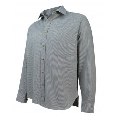 Hoggs of Fife Men's Pure Cotton Pin Check Shirt (Blue/Grey Pin Check)