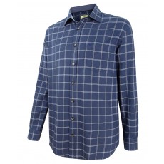 Hoggs of Fife Men's Shetland Check Shirt (Navy/White)