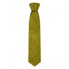 Hoggs of Fife Men's Silk Country Tie (Gold - Flying Pheasants)