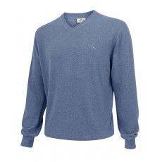 Hoggs of Fife Men's Stirling Cotton Pullover (Light Denim)