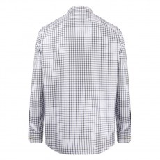 Hoggs of Fife Men's Turnberry Twill Cotton Shirt (White/Navy Check)