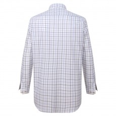 Hoggs of Fife Men's Viscount Premier Tattersall Shirt (White/Navy Check)