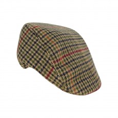 Hoggs of Fife Men's Waterproof Tweed Caps - Lambswool (Olive/Wine)