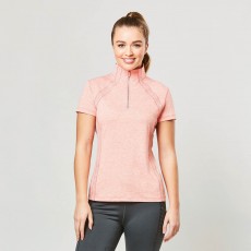 Dublin Ladies Maddison Short Sleeve Technical Airflow 1/4 Zip Top (Salmon Orange)