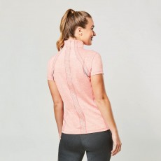 Dublin Ladies Maddison Short Sleeve Technical Airflow 1/4 Zip Top (Salmon Orange)