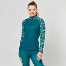 Dublin Ladies Tatum 1/4 Zip Printed Long Sleeve Tech Event Top (Blue Lagoon)