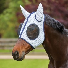 Weatherbeeta Kool Coat Classic Fly Mask (White/Navy)