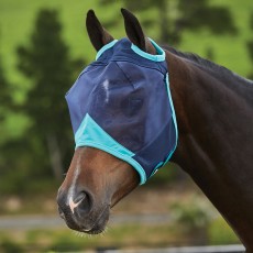 Weatherbeeta Comfitec Fine Mesh Mask (Navy/Turquoise)