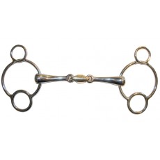JHLPS Looped Ring Snaffle With Brass Lozenge