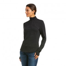 Ariat Women's Gridwork 1/4 Zip Baselayer (Black)